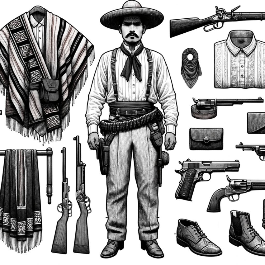 partes del vestuario que utilizaban en la revolución mexicana, traje de ranchero texano