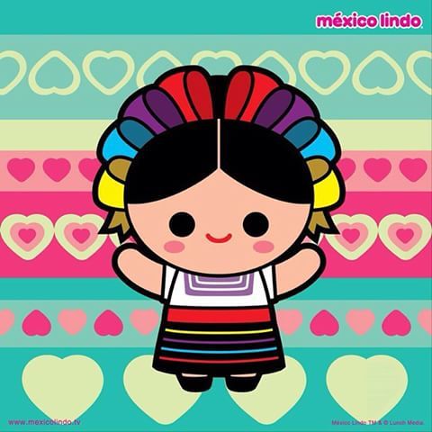 muñequita mexicana vector