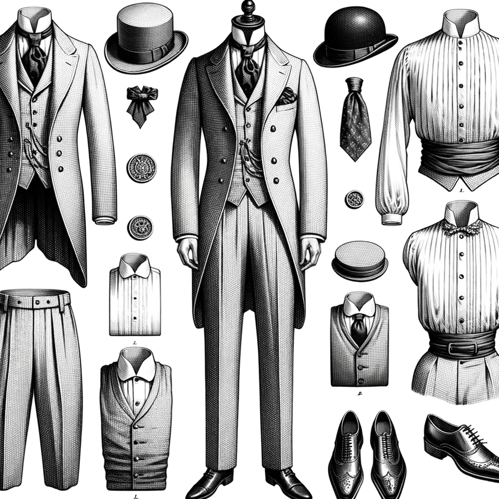 traje estilo sastre tipo inglés esquema 1910