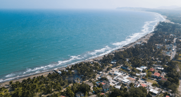 vista aérea de playa en Veracruz